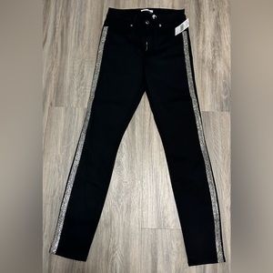 Good American skinny jeans bling size 4 NWT black with sequins good legs